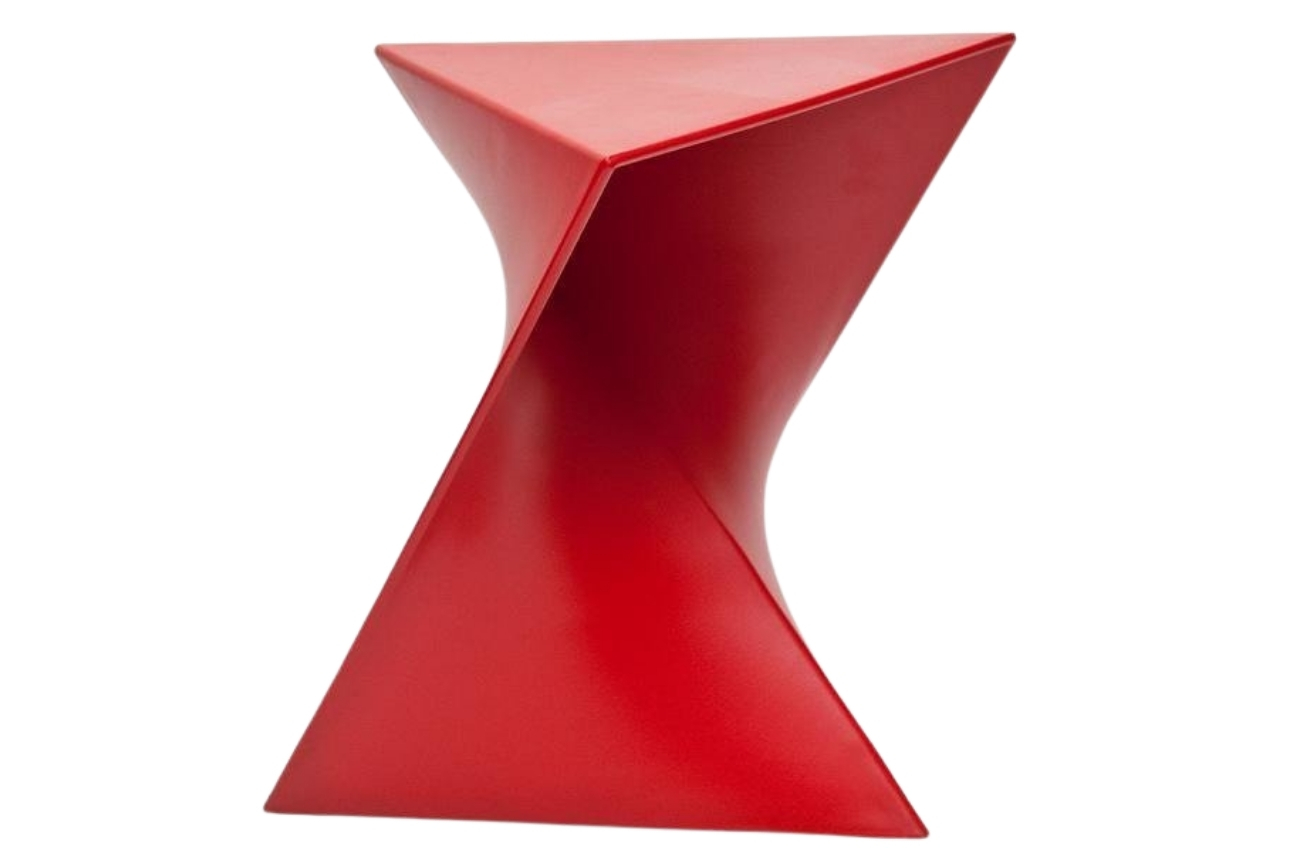 Culty Červený plastový odkládací stolek Zet 40 x 40 cm