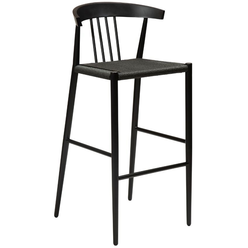 DAN-FORM Černá kovová barová židle DanForm Sava s výpletem 76