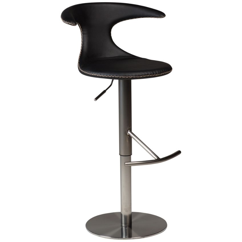 DAN-FORM Černá kožená barová židle DanForm Flair 50-76 cm