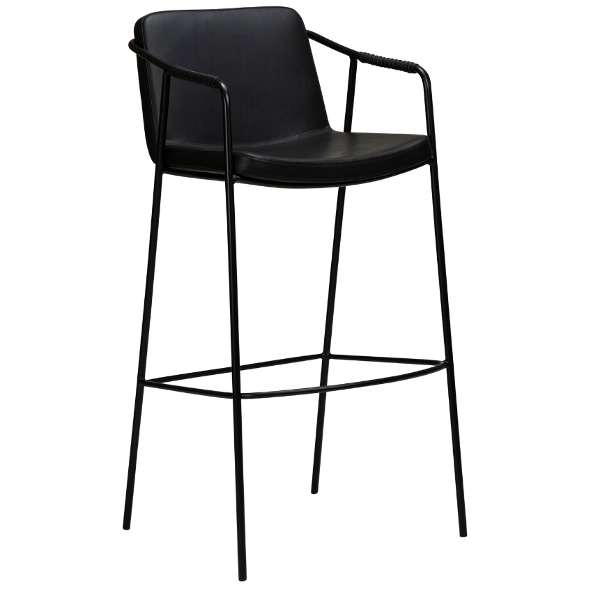 DAN-FORM Černá koženková barová židle DanForm Boto 77 cm