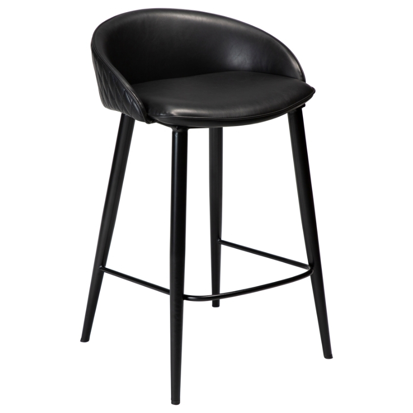 DAN-FORM Černá koženková barová židle DanForm Dual 66 cm
