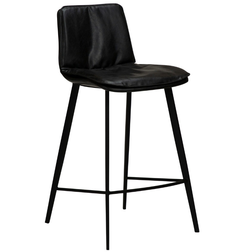 DAN-FORM Černá koženková barová židle DanForm Fierce 68 cm