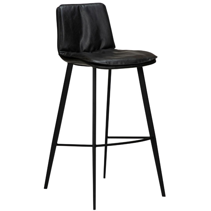 DAN-FORM Černá koženková barová židle DanForm Fierce 78 cm