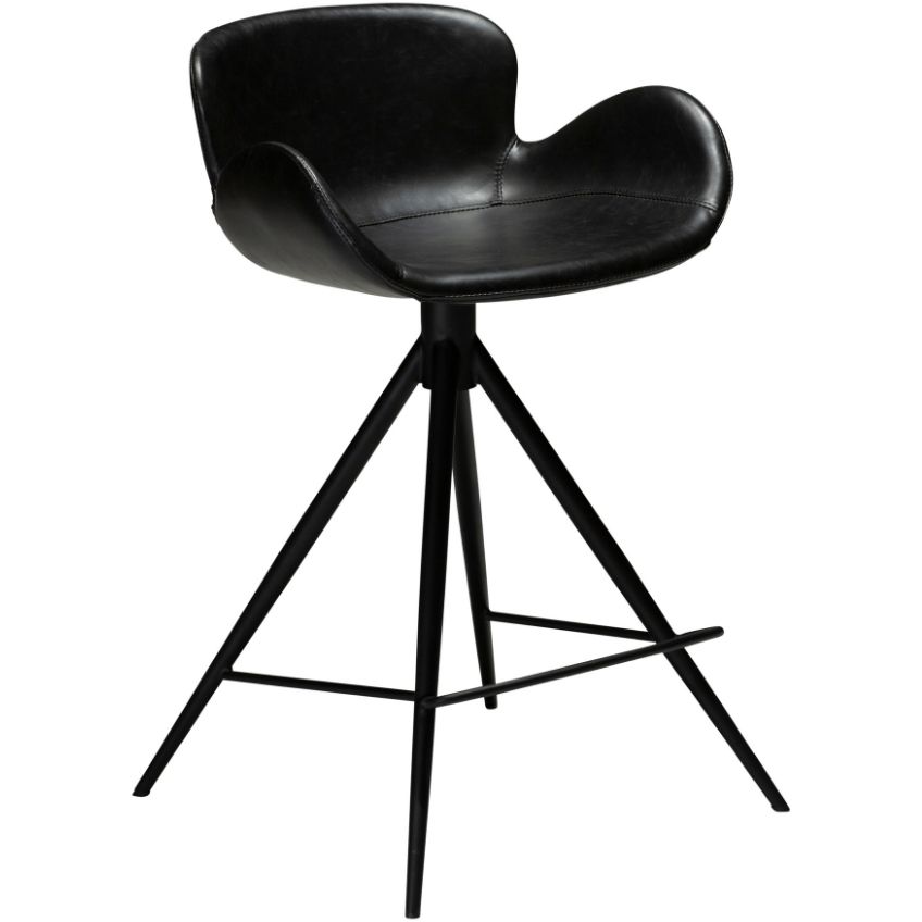DAN-FORM Černá koženková barová židle DanForm Gaia 65 cm