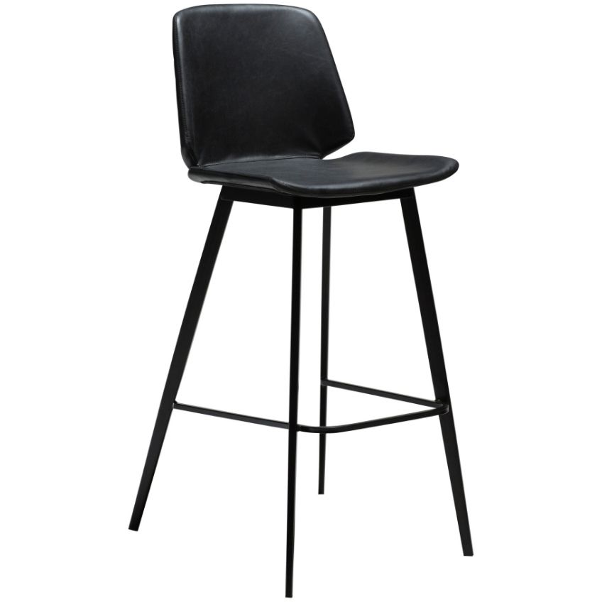 DAN-FORM Černá koženková barová židle DanForm Swing 76 cm