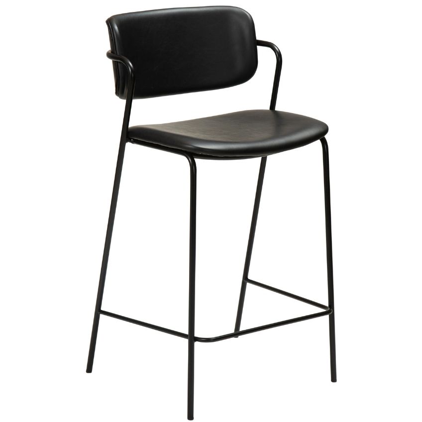 DAN-FORM Černá koženková barová židle DanForm Zed 67 cm