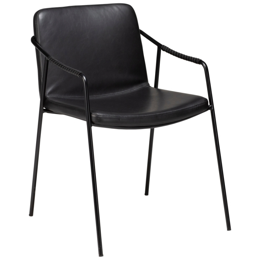 DAN-FORM Černá koženková jídelní židle DanForm Boto