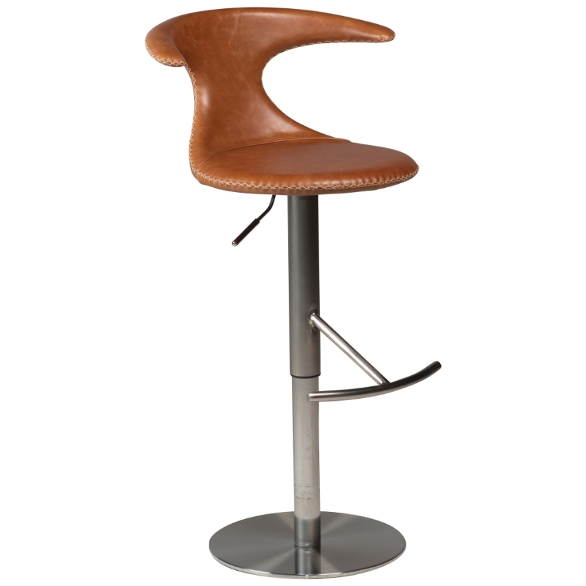DAN-FORM Hnědá kožená barová židle DanForm Flair 50-75 cm