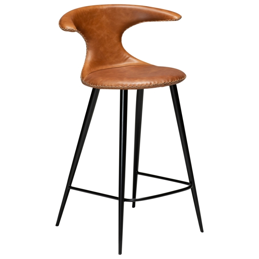 DAN-FORM Hnědá kožená barová židle DanForm Flair 65 cm