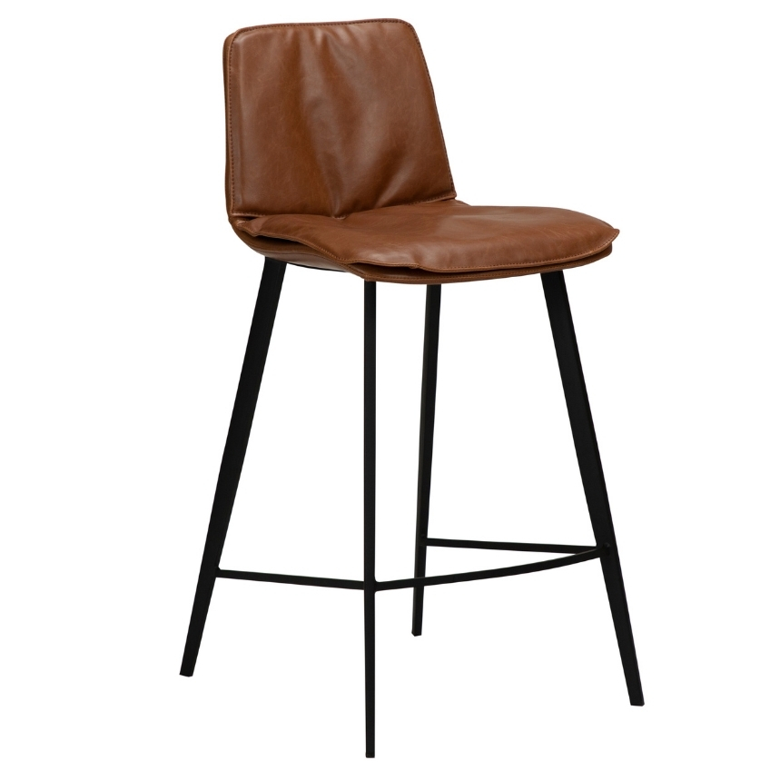 DAN-FORM Hnědá koženková barová židle DanForm Fierce 68 cm