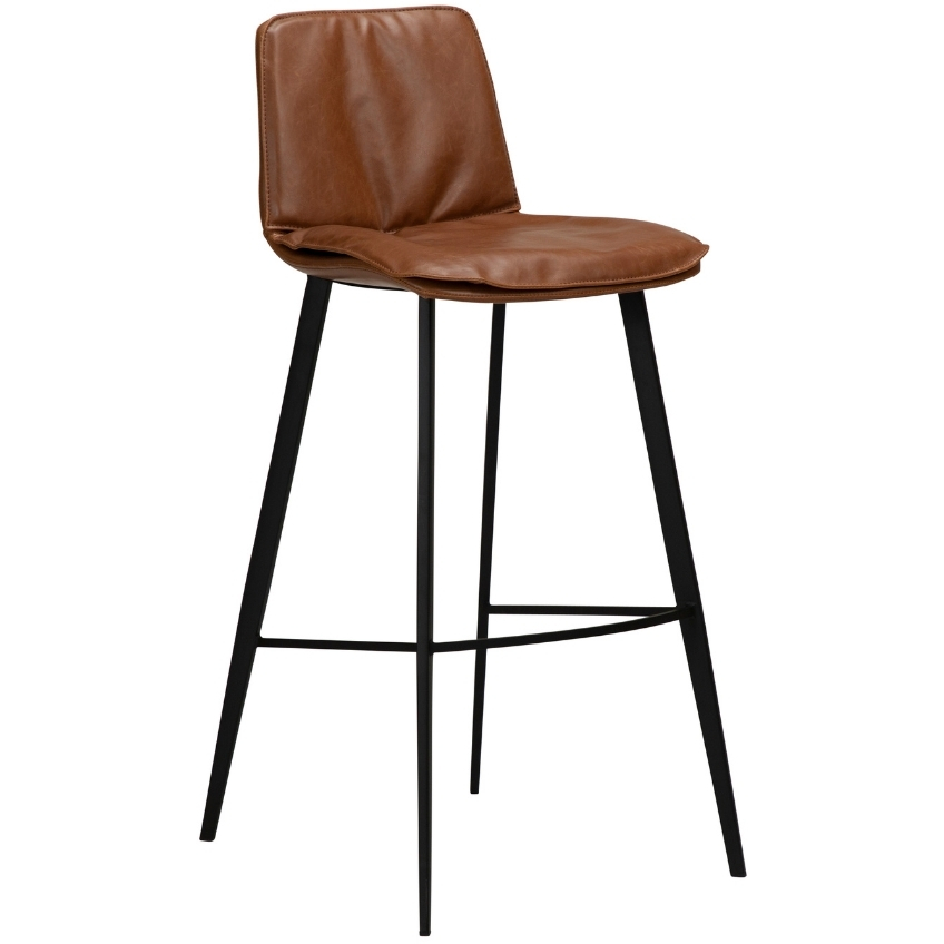 DAN-FORM Hnědá koženková barová židle DanForm Fierce 78 cm