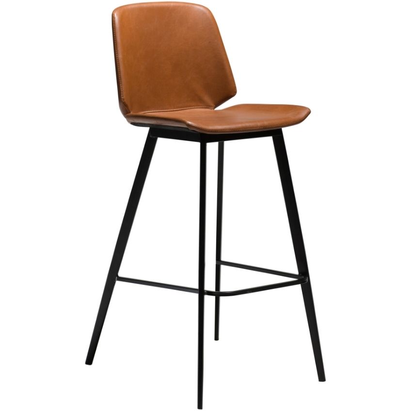 DAN-FORM Hnědá koženková barová židle DanForm Swing 76 cm