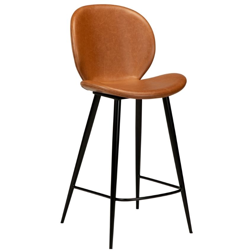 DAN-FORM Koňakově hnědá koženková barová židle židle DanForm Cloud 67 cm