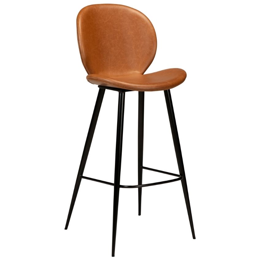 DAN-FORM Koňakově hnědá koženková barová židle židle DanForm Cloud 77 cm