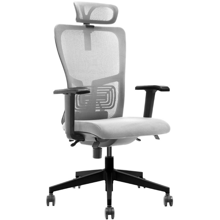 DMQ Světle šedá látková kancelářská židle Tuson