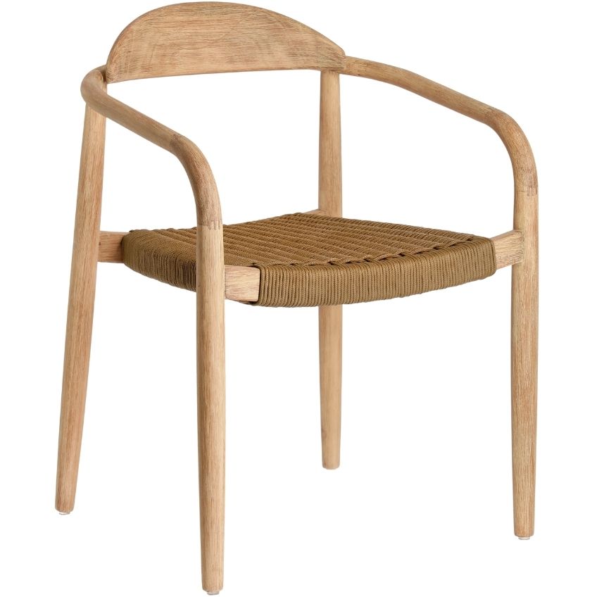 Hnědá dřevěná jídelní židle LaForma Glynis s područkami