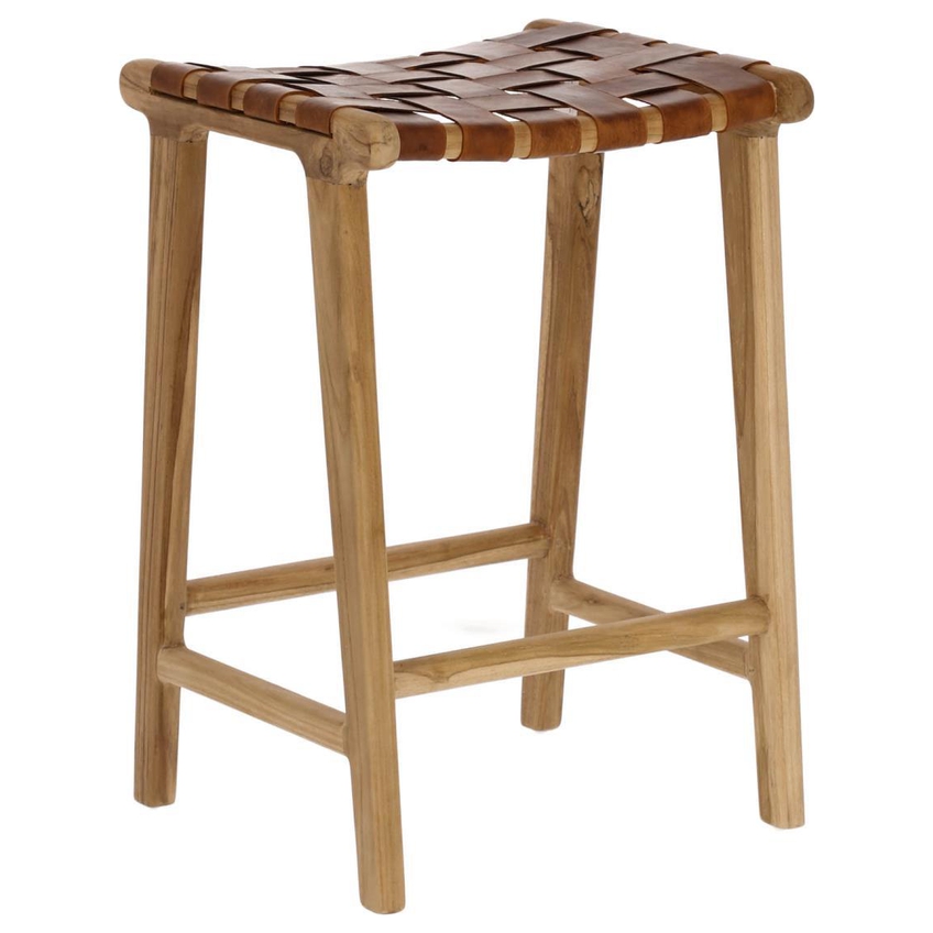 Hnědá mungurová barová stolička s kůží LaForma Calixta 67 cm