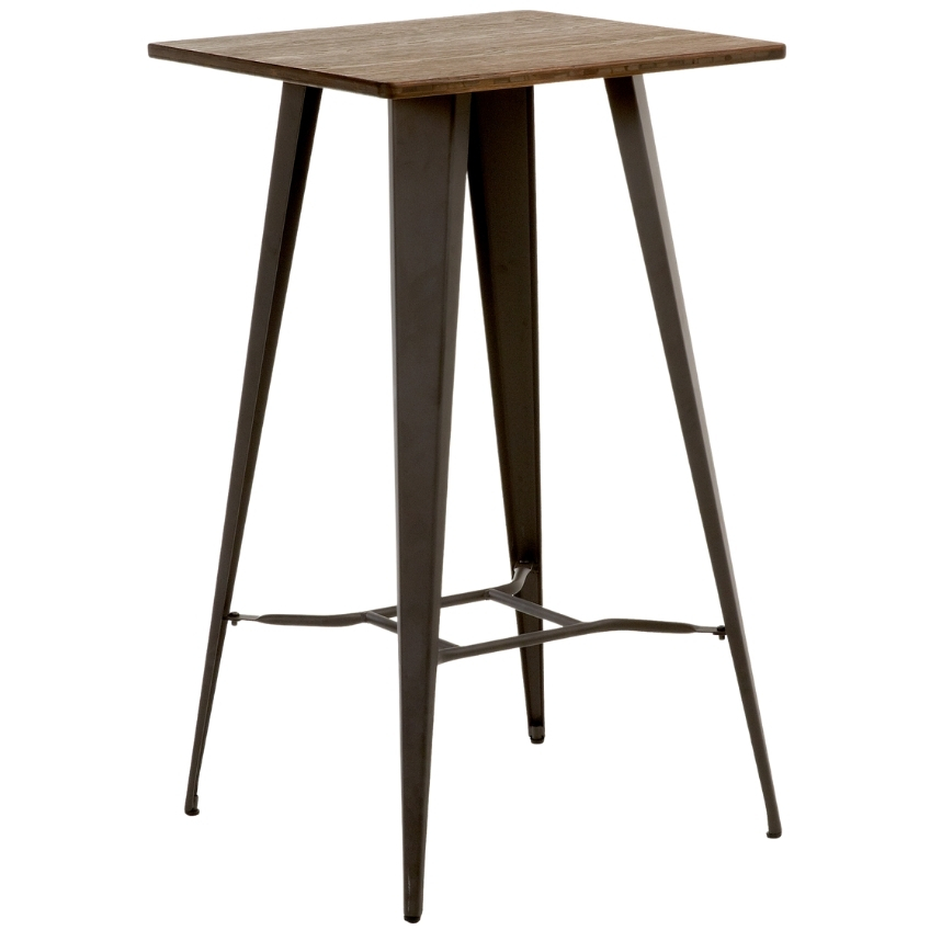 Hnědý bambusový barový stůl LaForma Malibu 60 x 60 cm