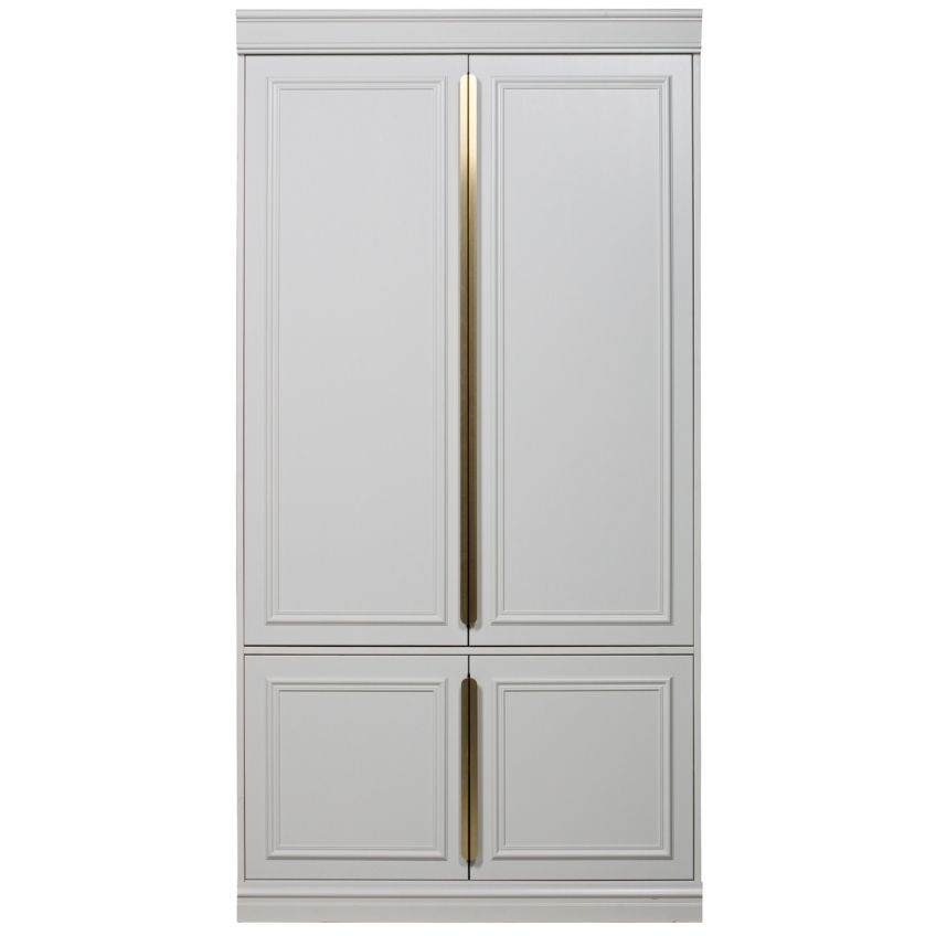 Hoorns Bílá borovicová šatní skříň Zinena 215x110 cm