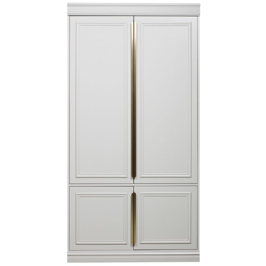 Hoorns Bílá borovicová šatní skříň Zinena I 215x110 cm