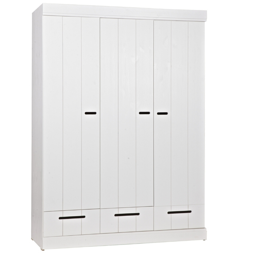 Hoorns Bílá dřevěná skříň Ernie 140 x 53 cm