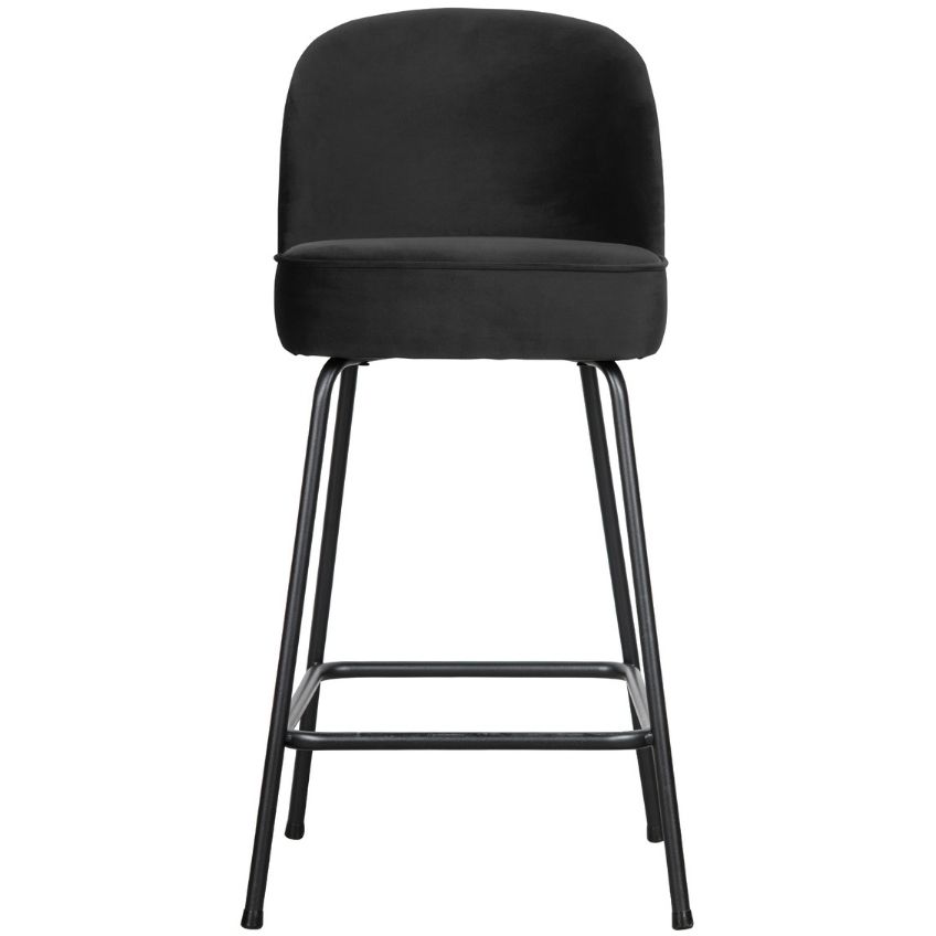 Hoorns Černá sametová barová židle Tergi 65 cm