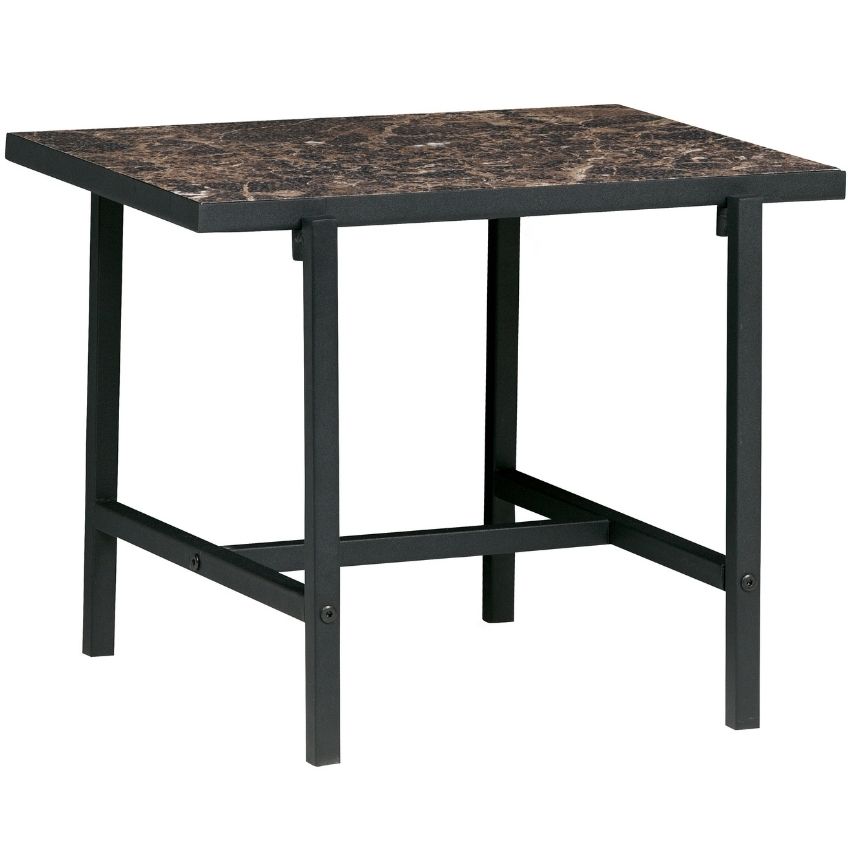 Hoorns Hnědý mramorový odkládací stolek Dable 50 x 44 cm