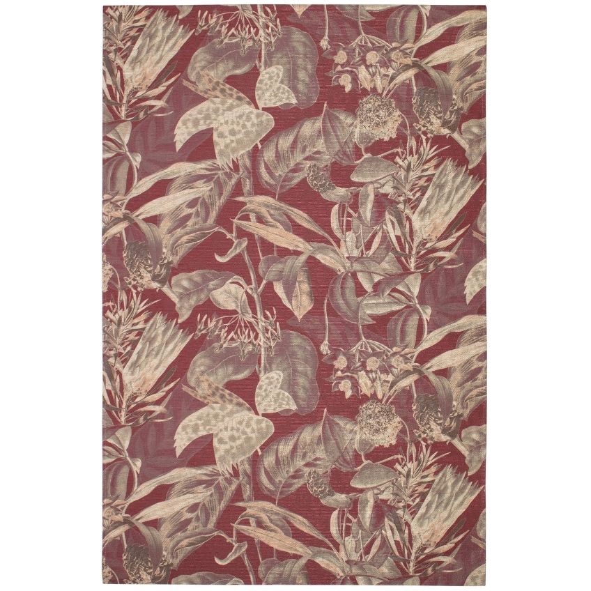 Hoorns Kaštanově hnědý koberec Flowy 155 x 230 cm s květinovým vzorem