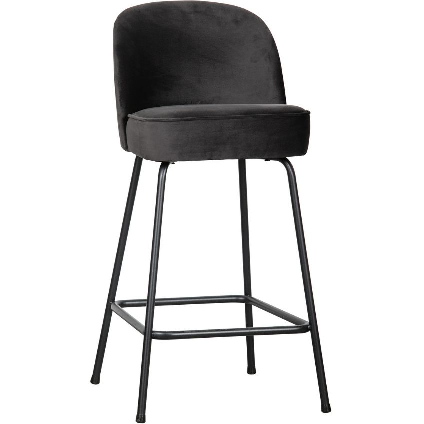 Hoorns Tmavě šedá sametová barová židle Tergi 65 cm