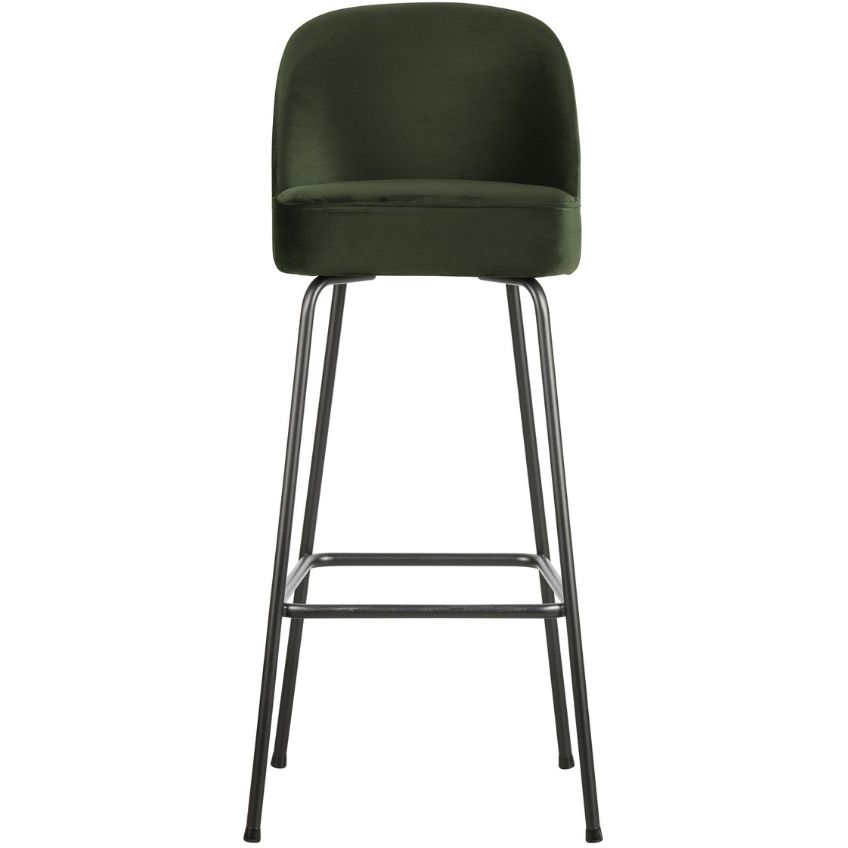 Hoorns Tmavě zelená sametová barová židle Tergi 79 cm