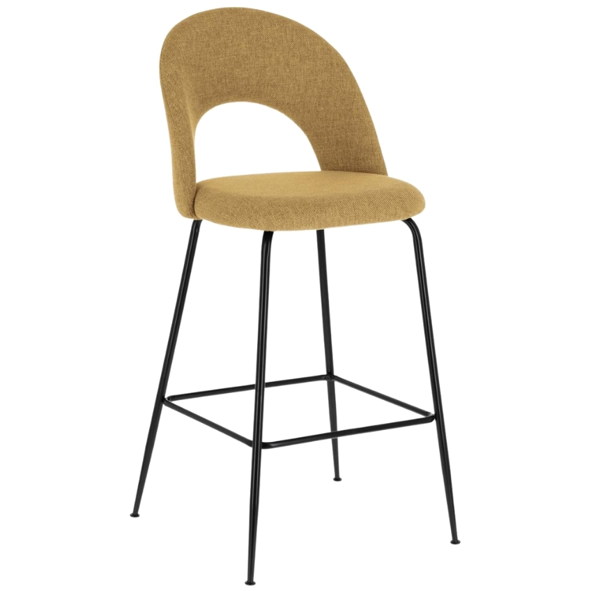 Hořčicově žlutá látková barová židle LaForma Mahalia 63 cm