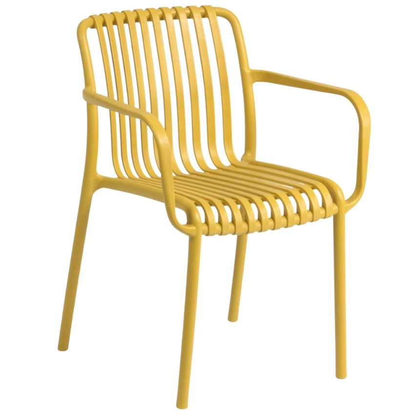 Hořčicově žlutá plastová zahradní židle LaForma Isabellini