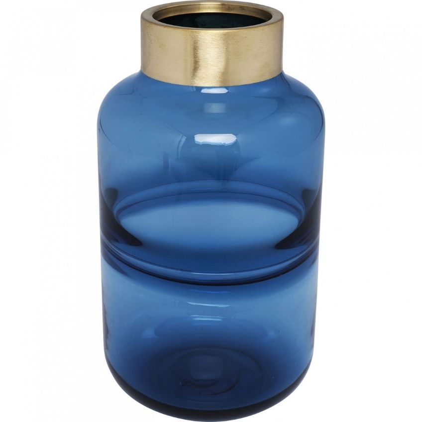 KARE DESIGN Modrá skleněná váza Positano Belly 16 cm