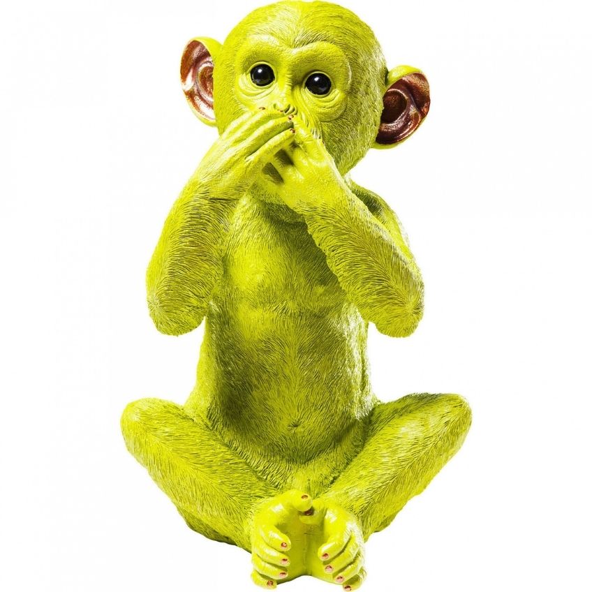 KARE DESIGN Zelená pokladnička Monkey Iwazaru 35 cm