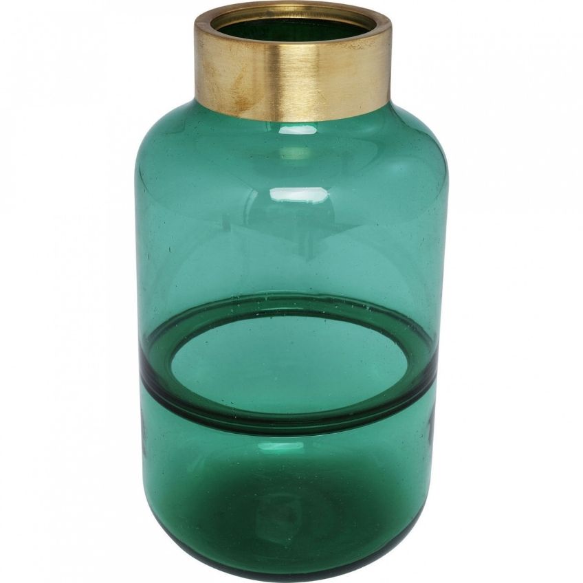 KARE DESIGN Zelená skleněná váza Positano Belly 16 cm