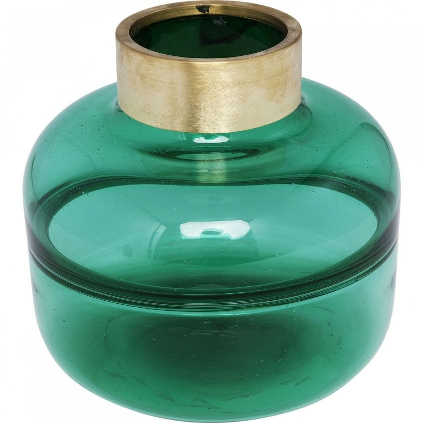 KARE DESIGN Zelená skleněná váza Positano Belly 23 cm