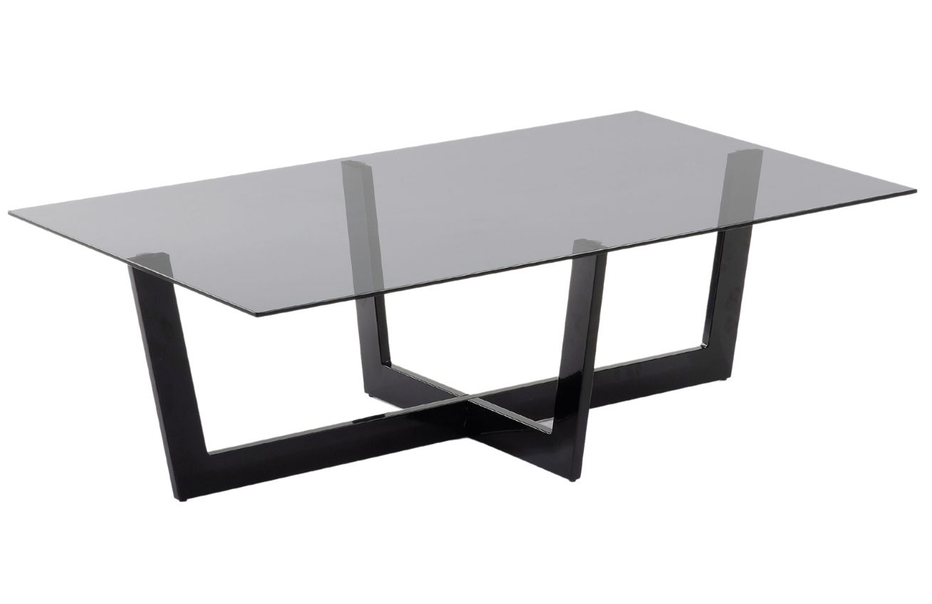 Kouřově šedý skleněný konferenční stolek LaForma Plum 120 x 70 cm