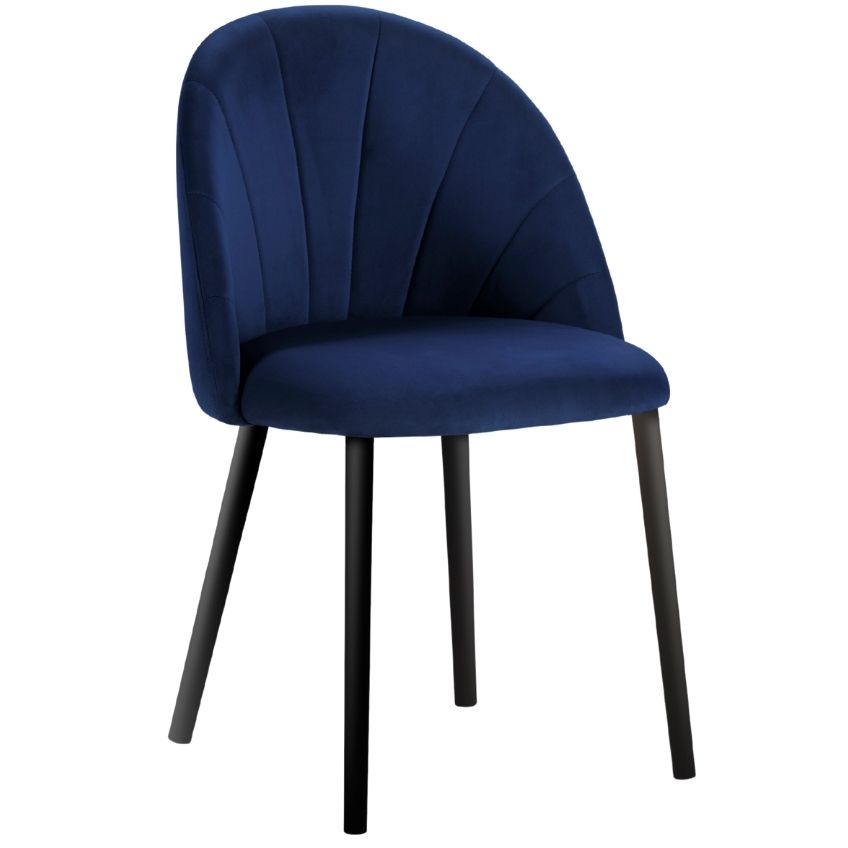 Královsky modrá sametová jídelní židle MICADONI VENTURA
