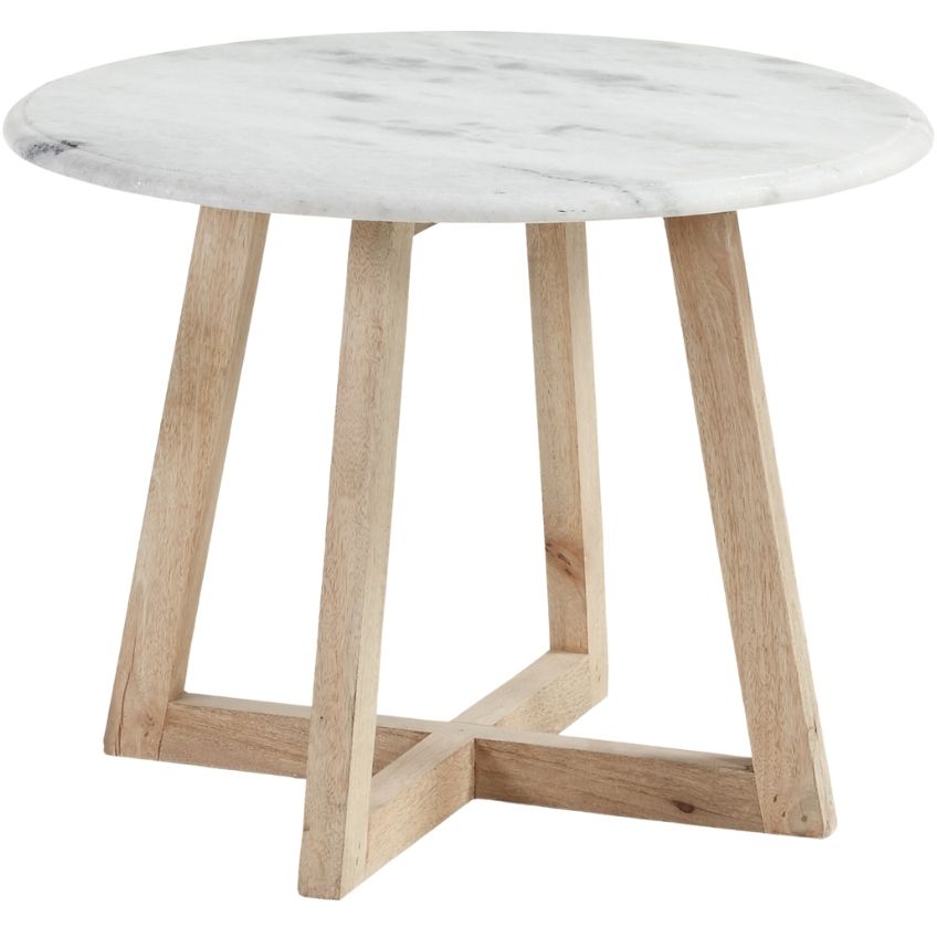 LaForma Bílý mramorový konferenční stolek HELLA 50 cm