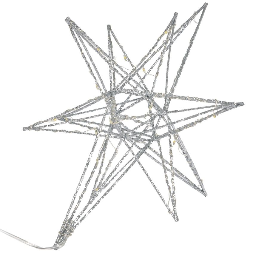 Malá stříbrná vánoční světelná dekorace ve tvaru hvězdy LaForma Nicoletta
