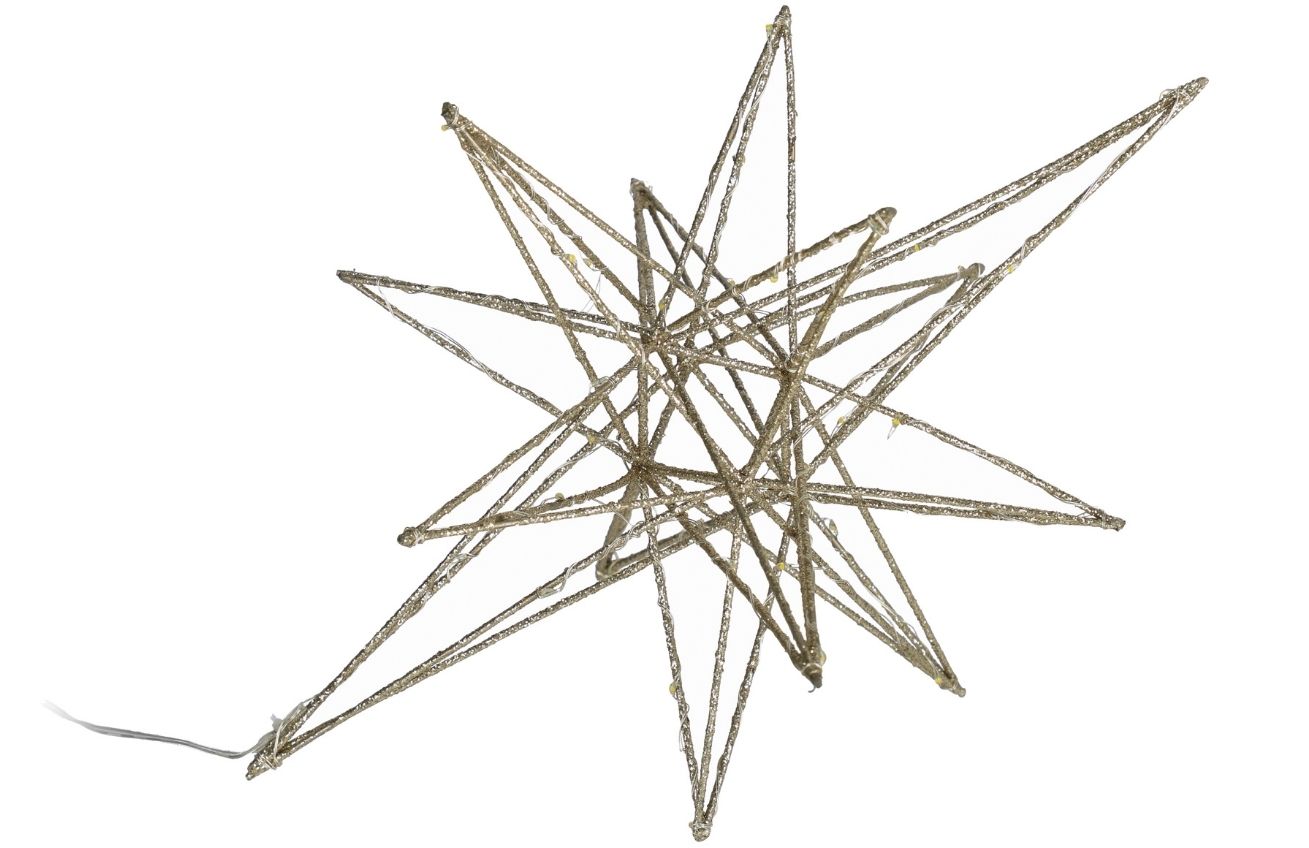 Malá zlatá vánoční světelná dekorace ve tvaru hvězdy LaForma Nicoletta