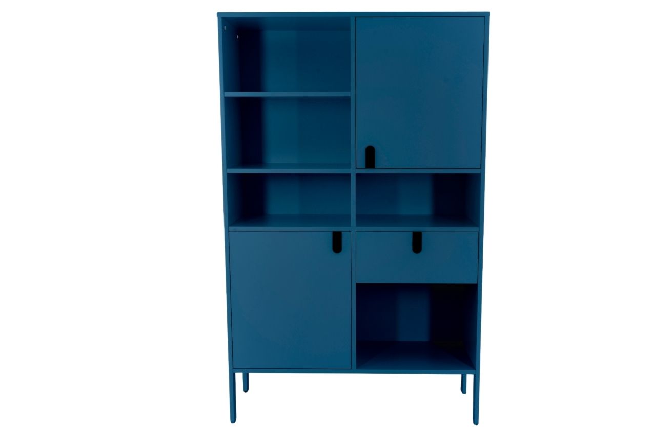 Matně petrolejově modrá lakovaná knihovna Tenzo Uno 176 x 109 cm