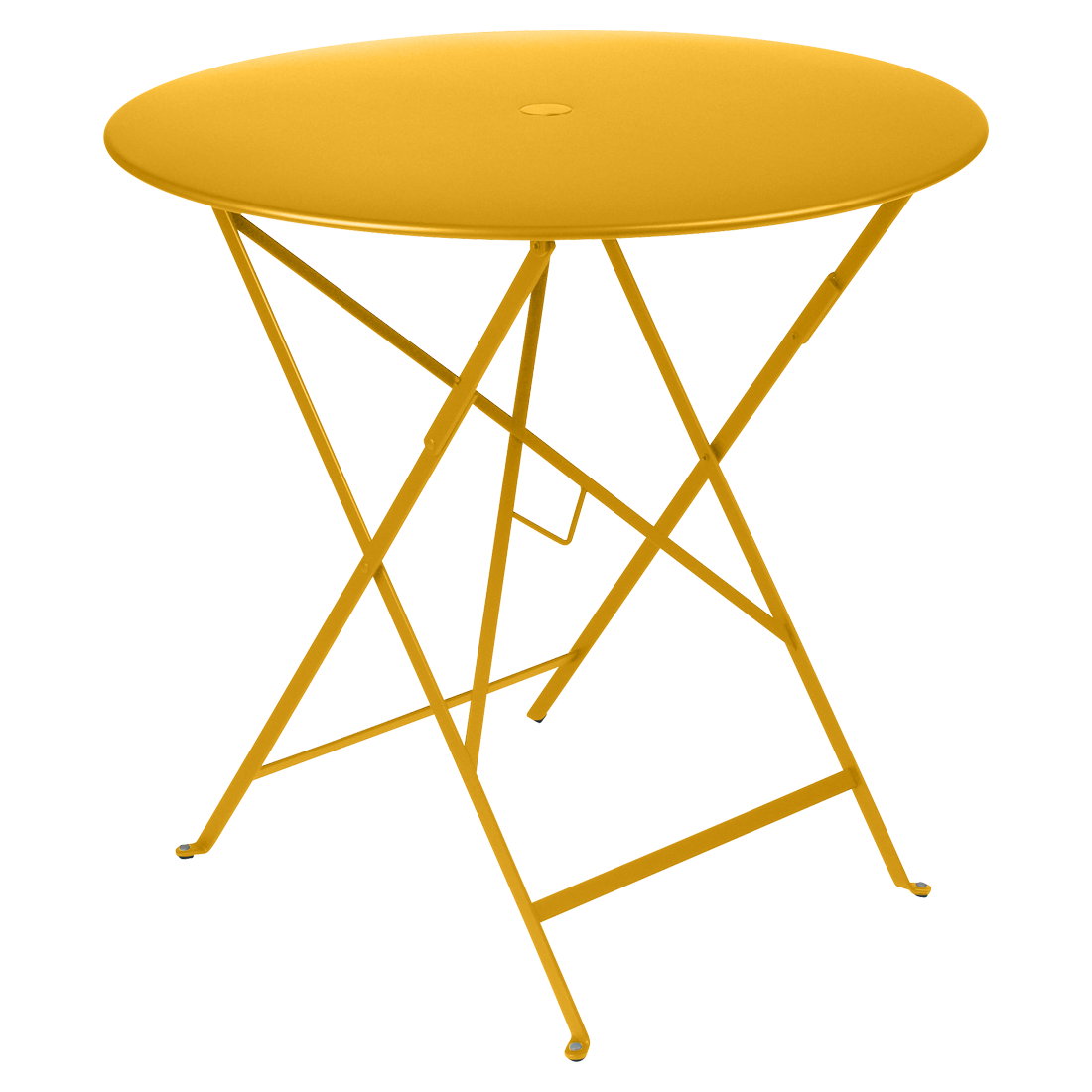 Medově žlutý kovový skládací stůl Fermob Bistro Ø 77 cm