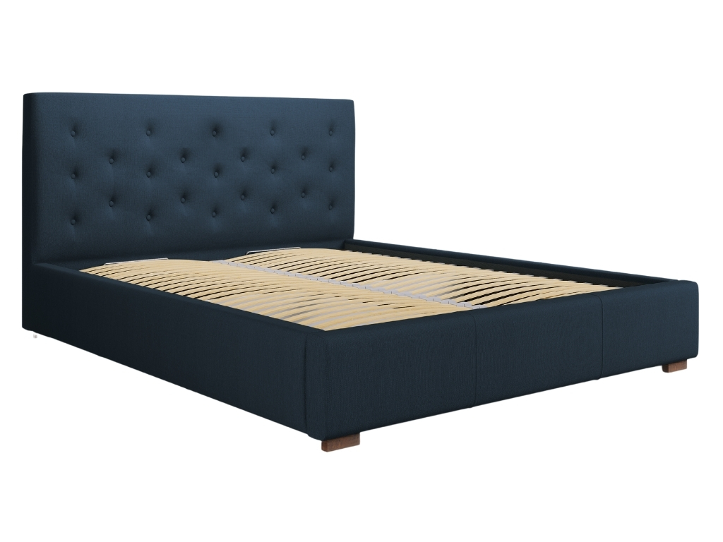 Modrá látková postel MICADONI SERI 180 x 200 cm
