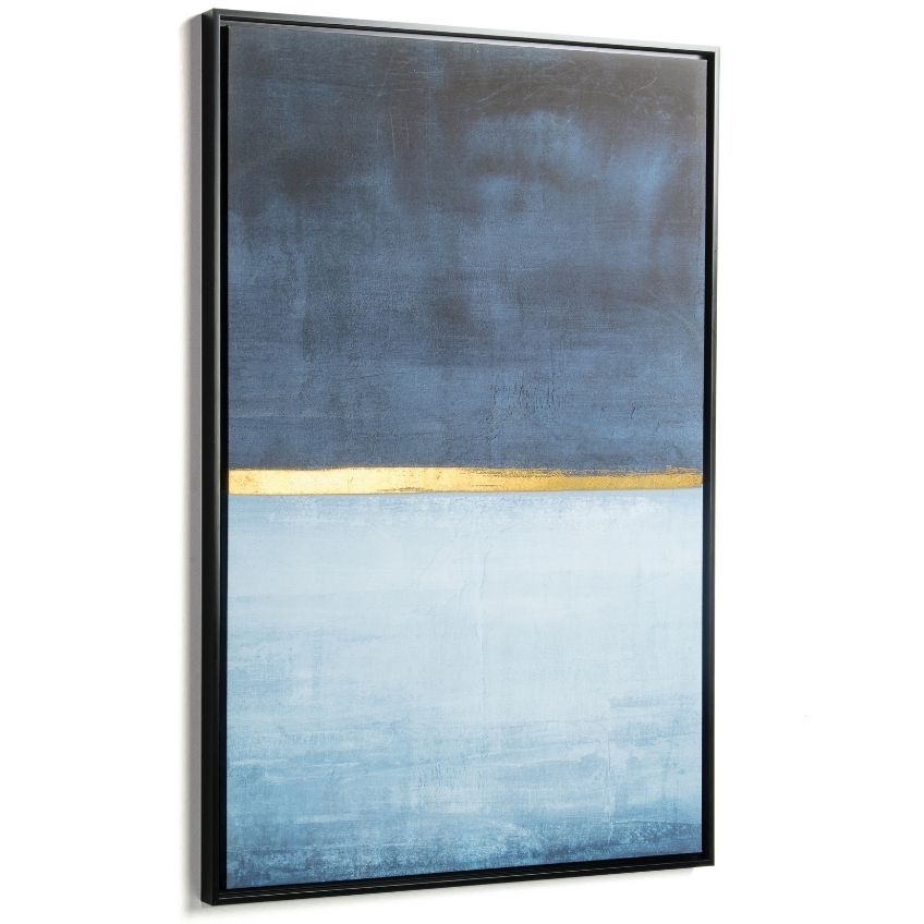 Modro zlatý abstraktní obraz LaForma Wrigley 90 x 60 cm