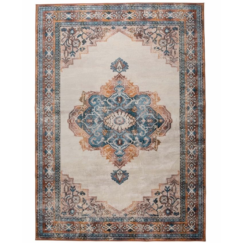 Modrý koberec s orientálními vzory DUTCHBONE Mahal 170x240 cm
