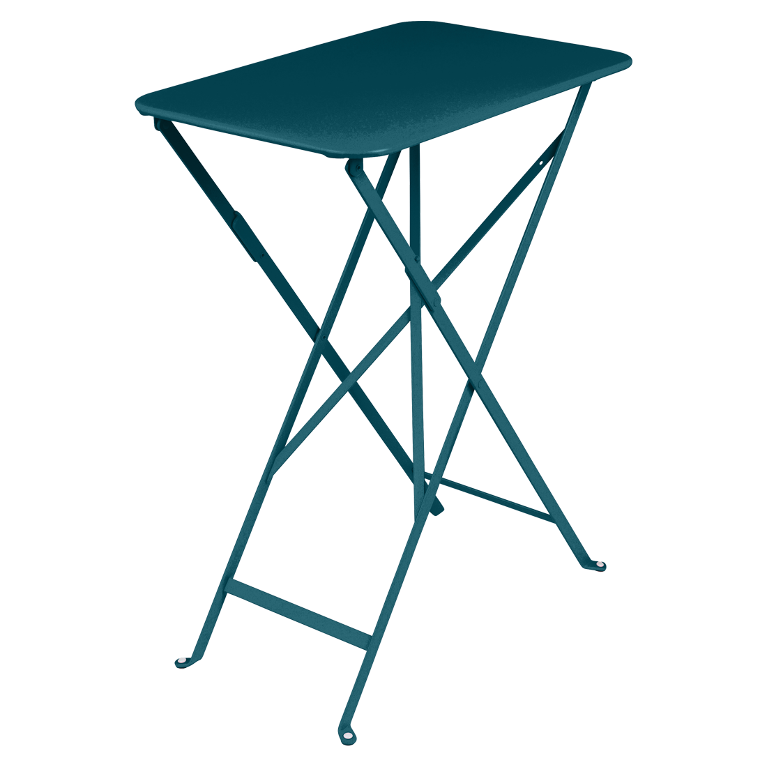 Modrý kovový skládací stůl Fermob Bistro 37 x 57 cm