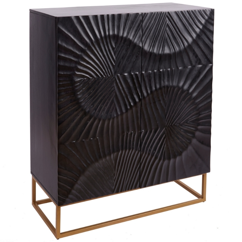 Moebel Living Černá masivní dřevěná komoda Remus 100 x 45 cm