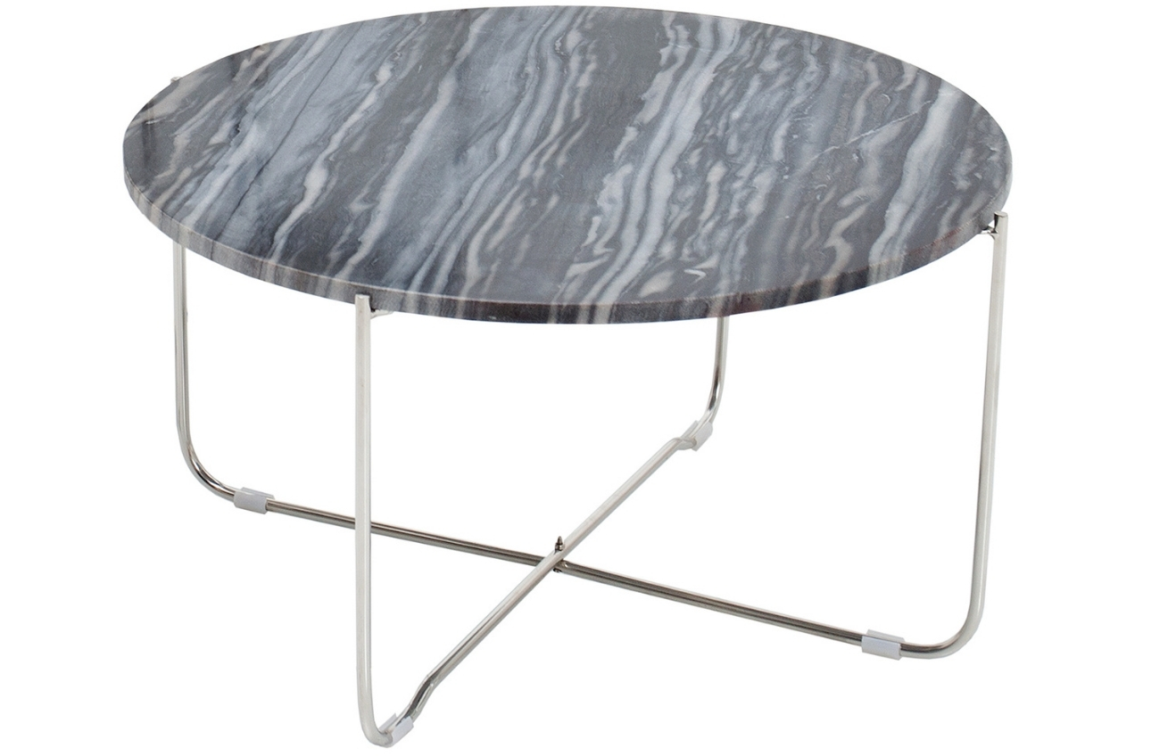 Moebel Living Šedý mramorový konferenční stolek Morami 62 cm