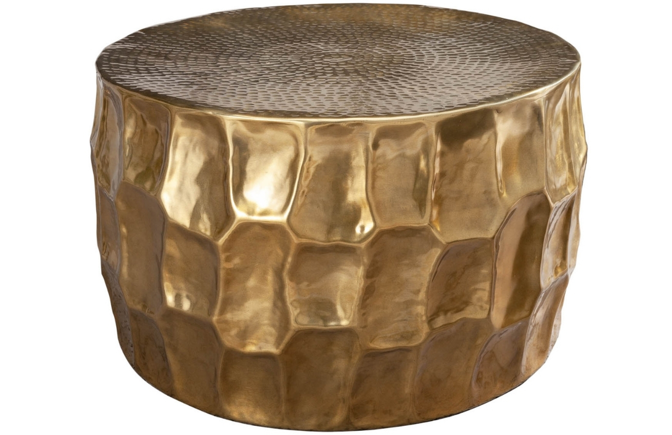 Moebel Living Zlatý kovový konferenční stolek Dario 68 cm